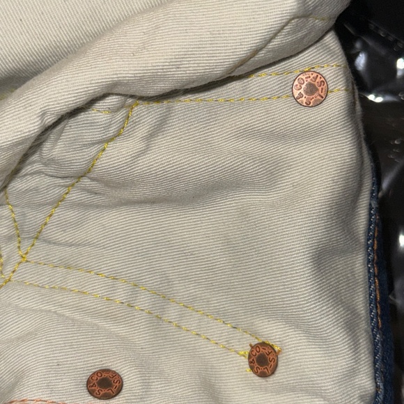 LEVIS 701 Big E Selvedge Denim Jeans Womens Size 28 LVC Rivets Capri 098 - Picture 12 of 16